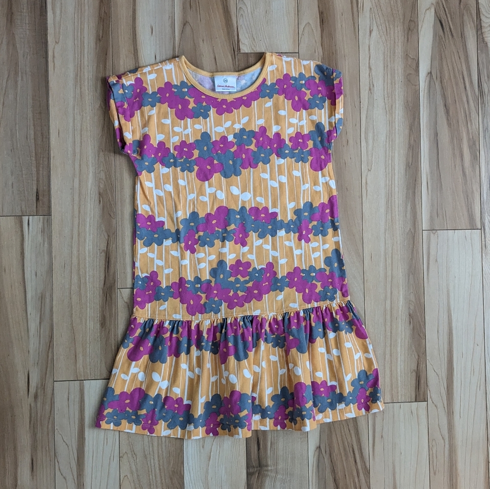 Hanna Andersson Orange And pink Cotton Drop Waist Dress